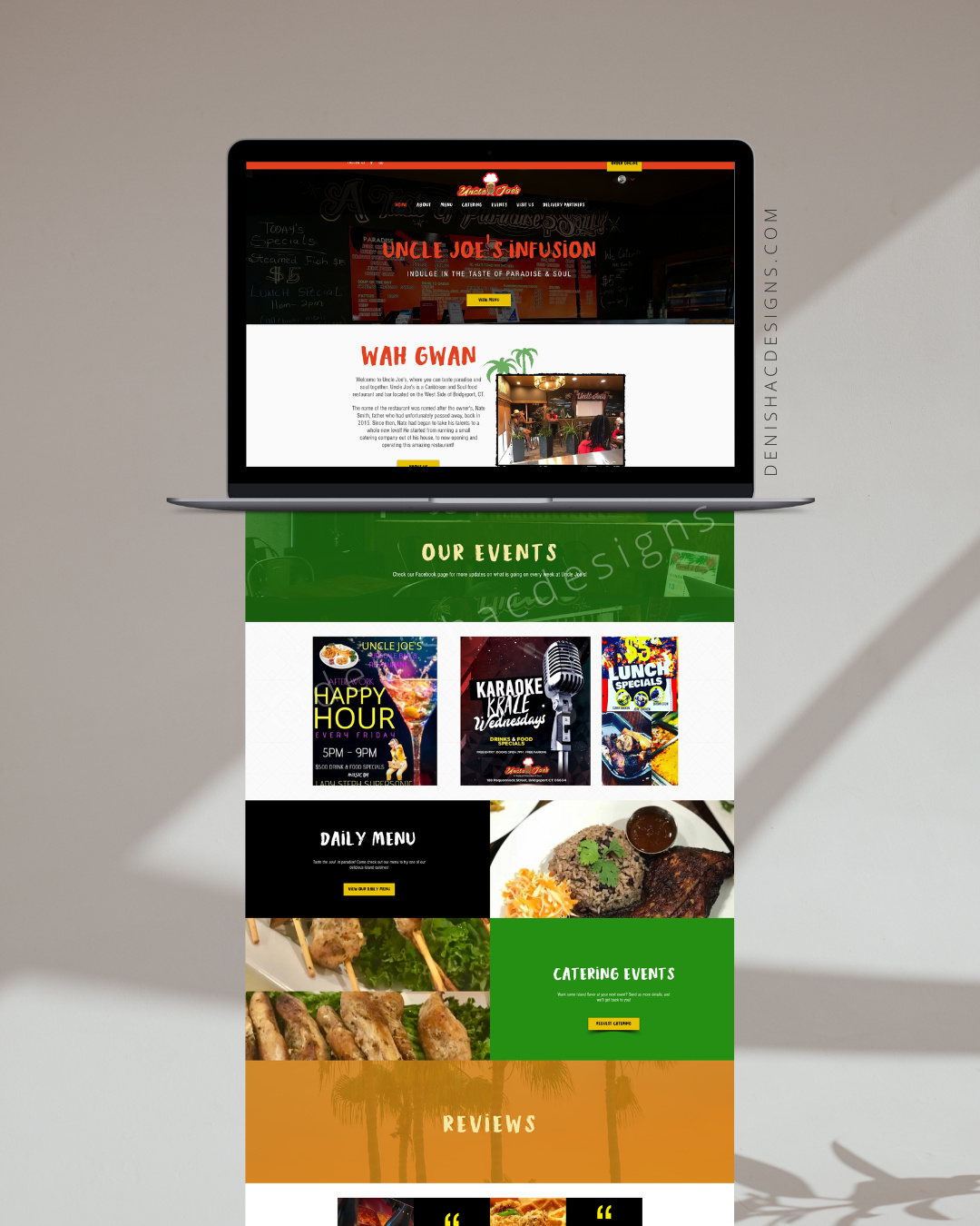 UNCLE JOES Restaurant & Catering Structured to make the menu and experience easier to explore