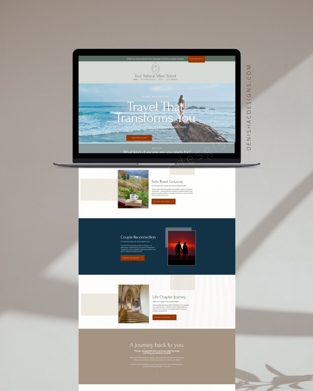 YOUR NATURAL VIBES Travel & Experience Brand Refined to feel more cohesive and experience-led