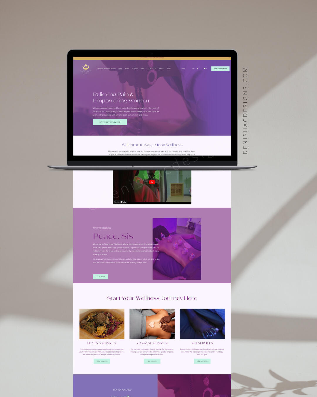 SAGE MOON WELLNESS Identity-led rebrand and website designed to support clarity, trust, and women’s healing work.